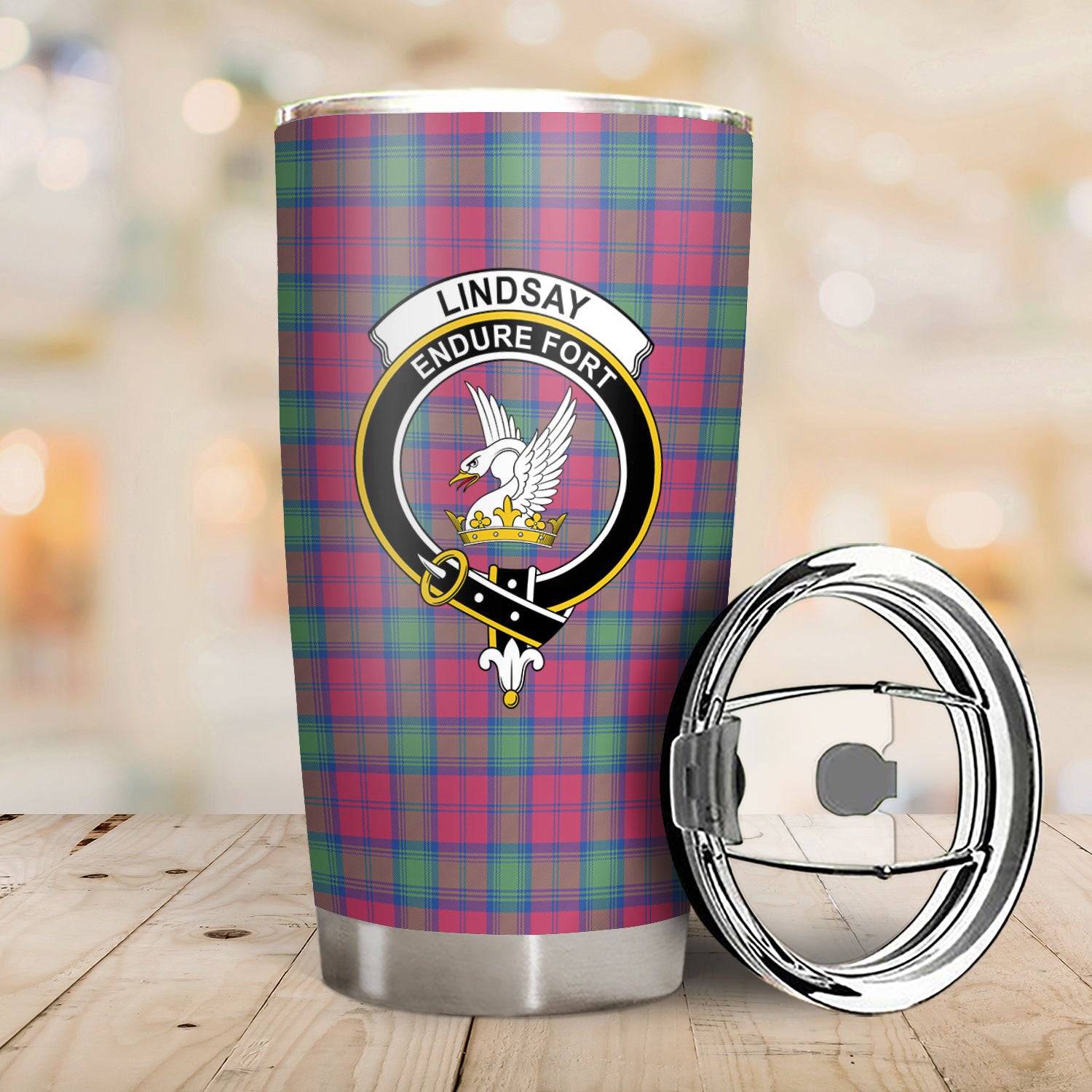 Lindsay Ancient Tartan Crest Tumbler