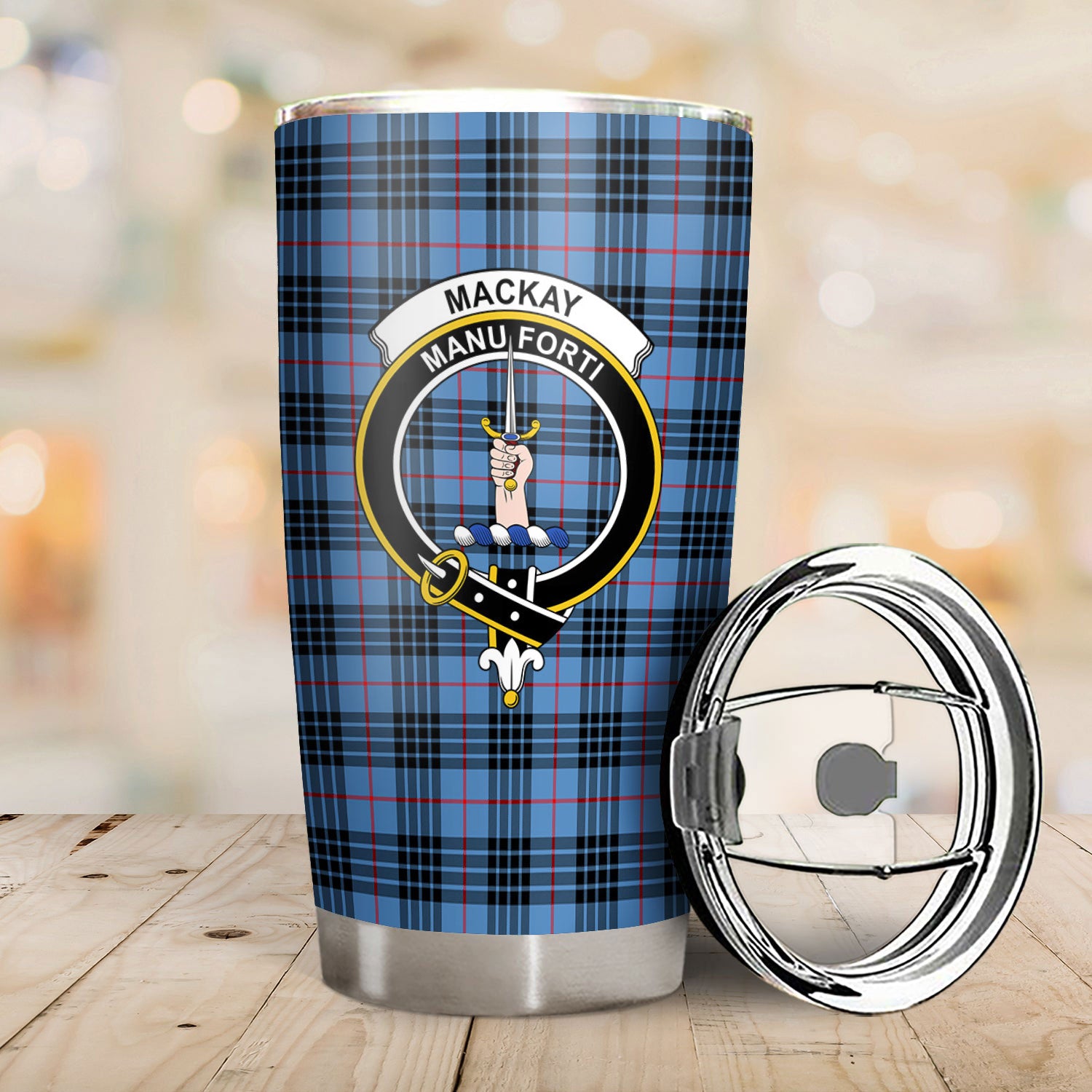 MacKay Blue Tartan Crest Tumbler