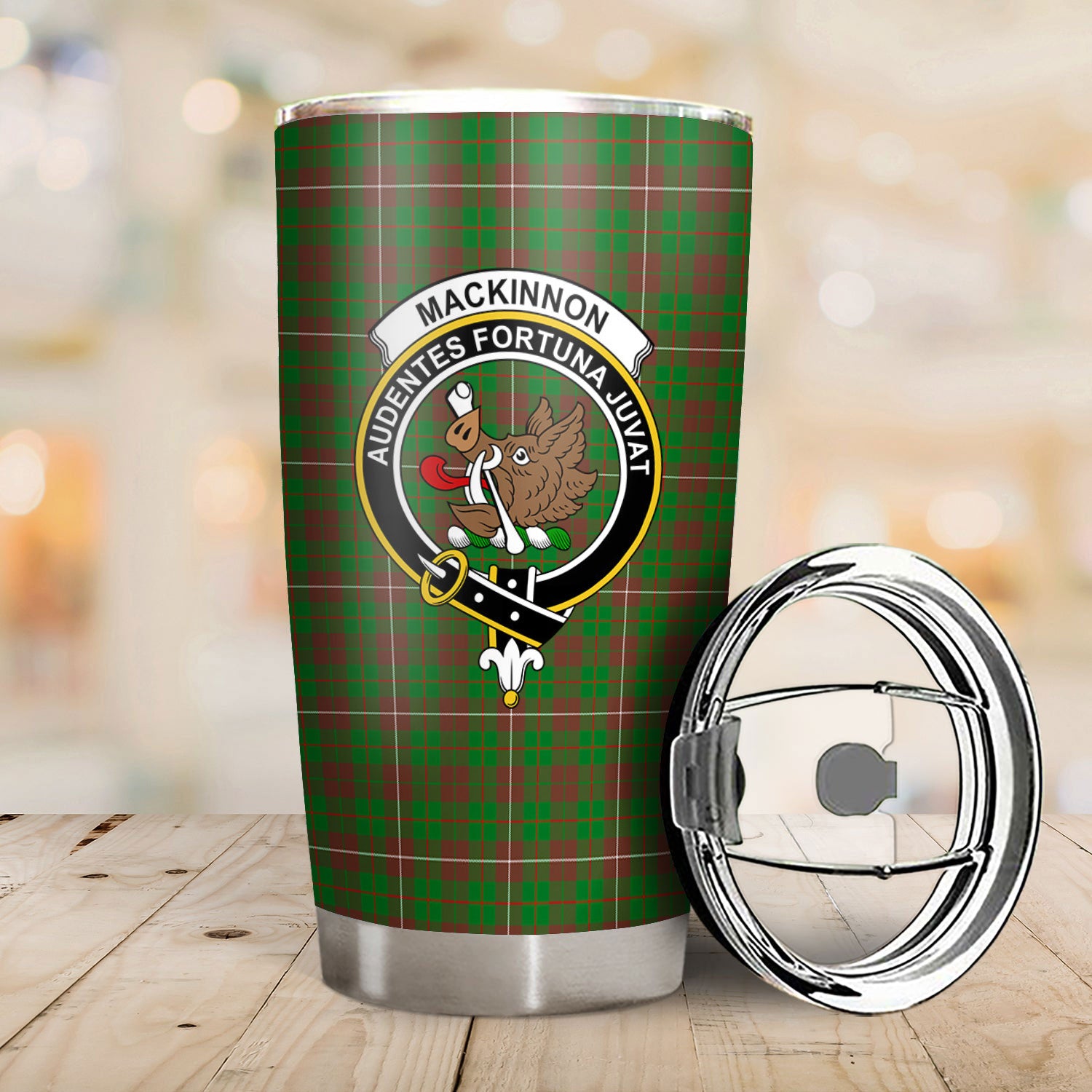 MacKinnon Hunting Modern Tartan Crest Tumbler