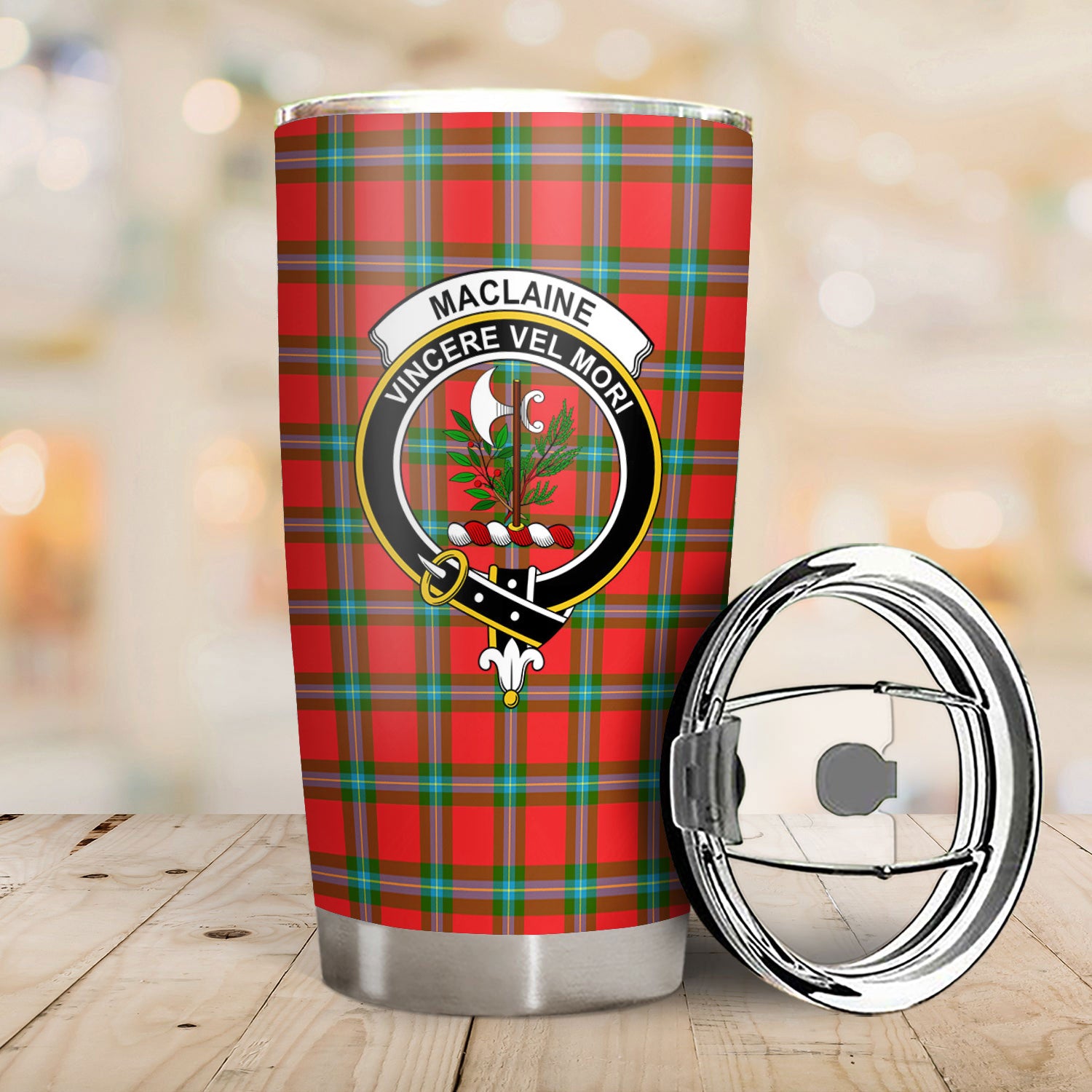 MacLaine of Loch Buie Tartan Crest Tumbler