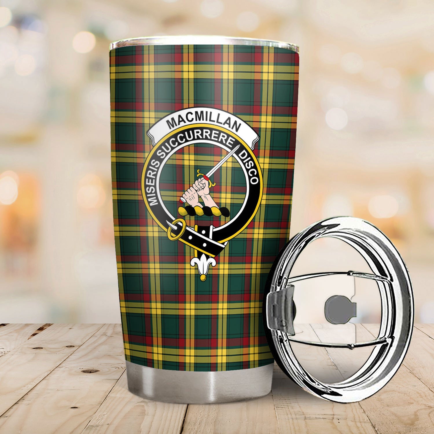 MacMillan Old Modern Tartan Crest Tumbler