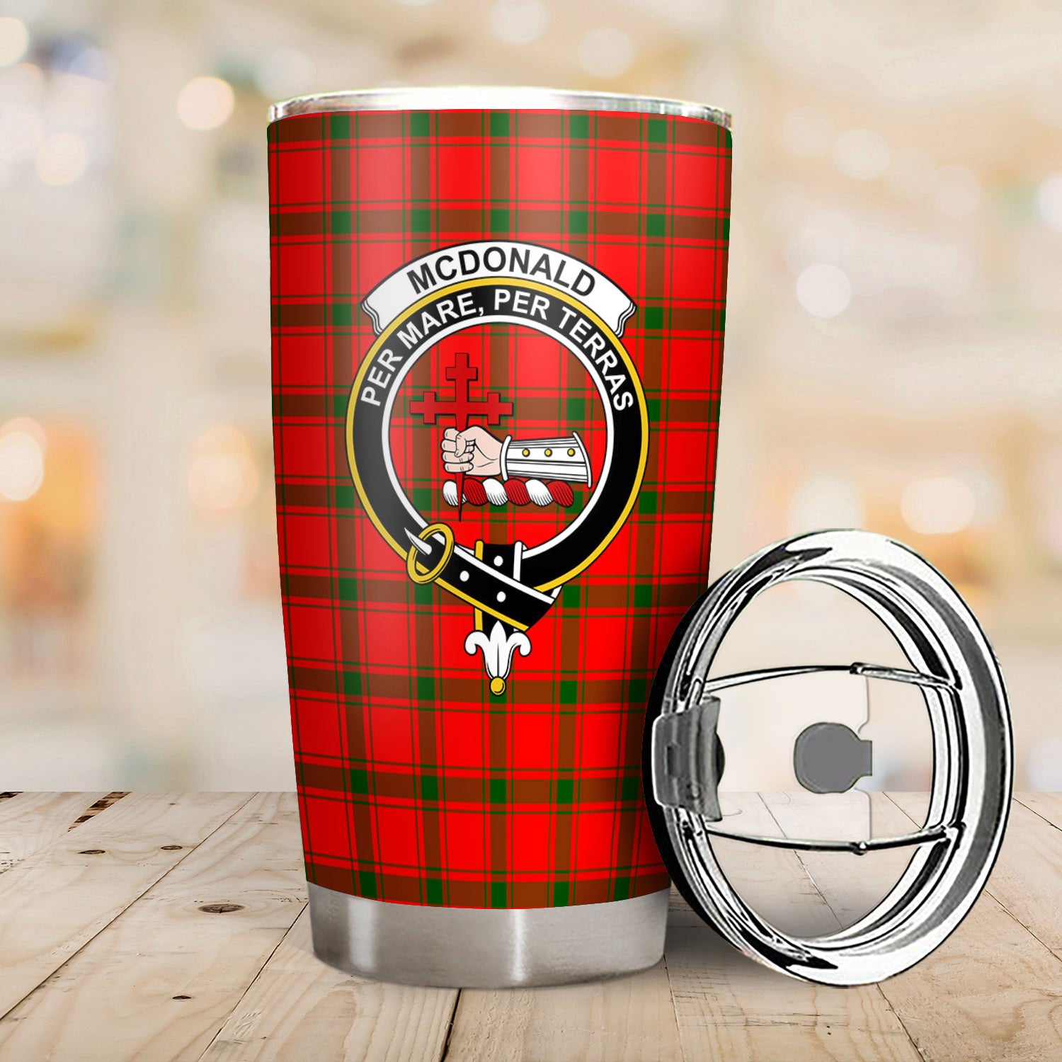 McDonald of Sleat Tartan Crest Tumbler