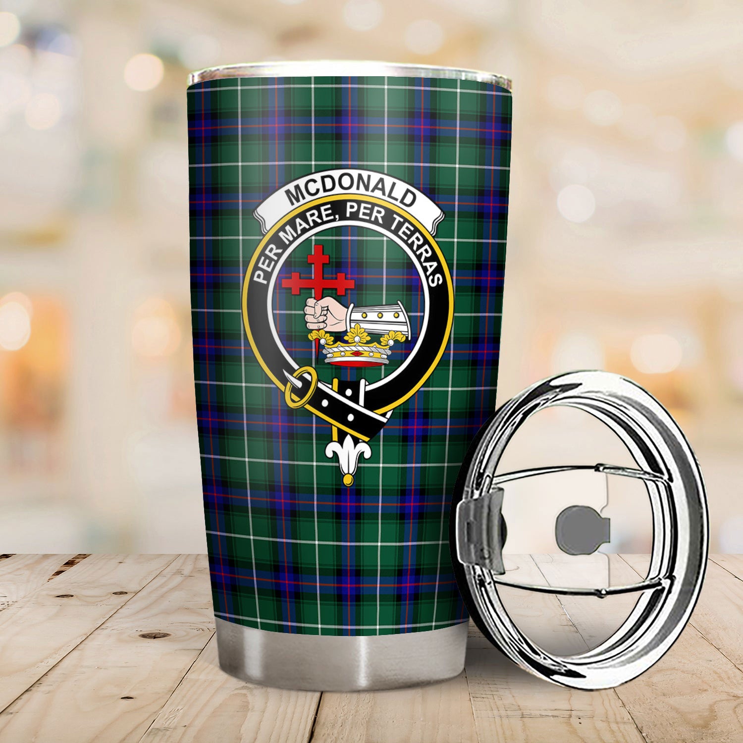 McDonald of the Isles Hunting Modern Tartan Crest Tumbler