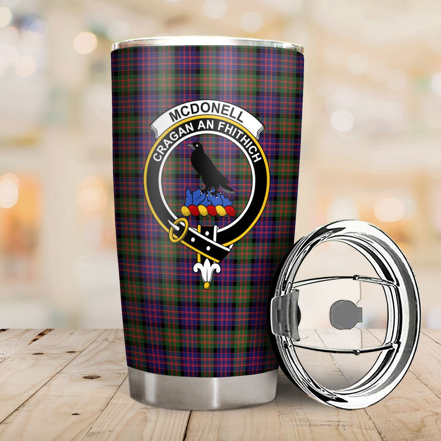 McDonnell of Glengarry Modern Tartan Crest Tumbler