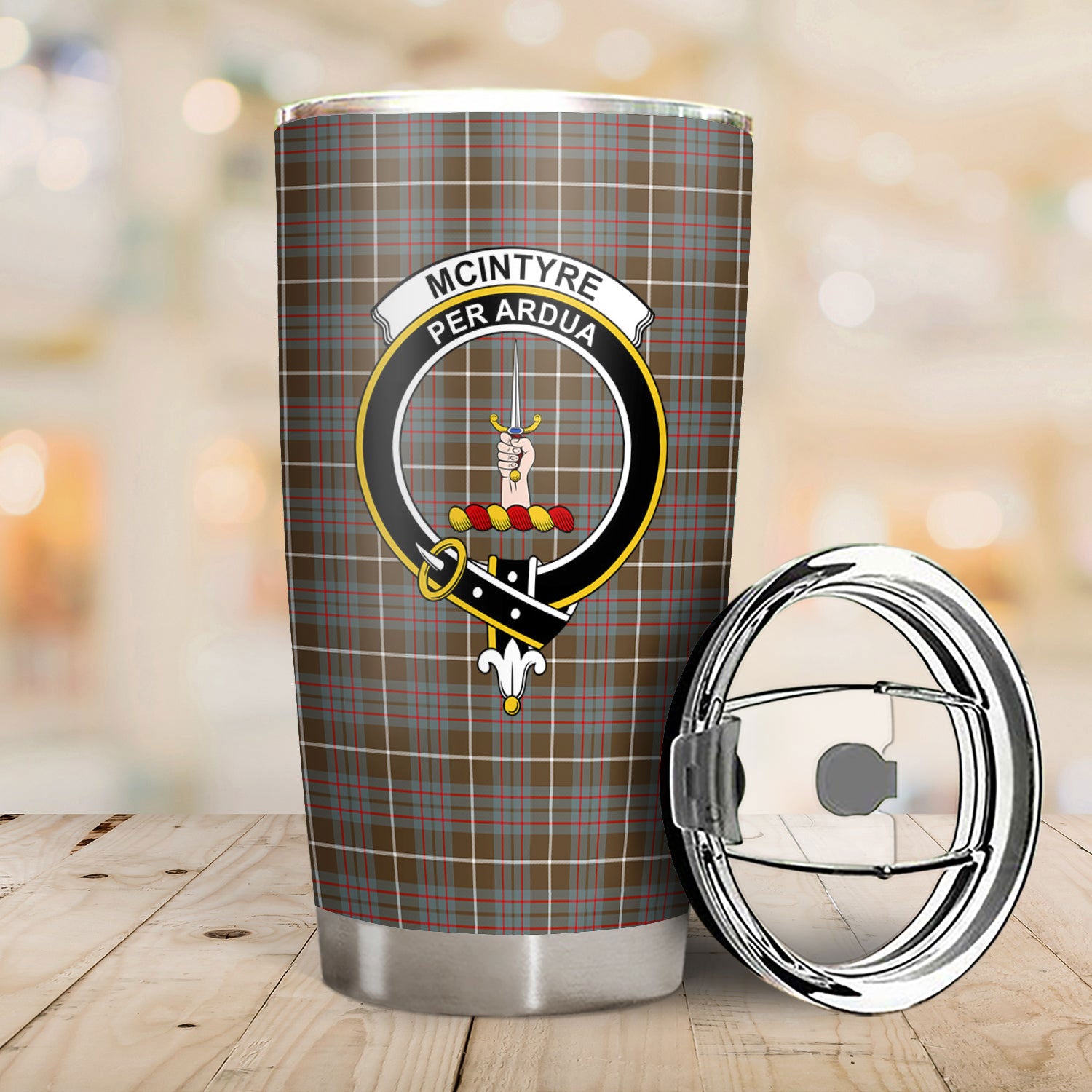 McIntyre Hunting Weathered Tartan Crest Tumbler