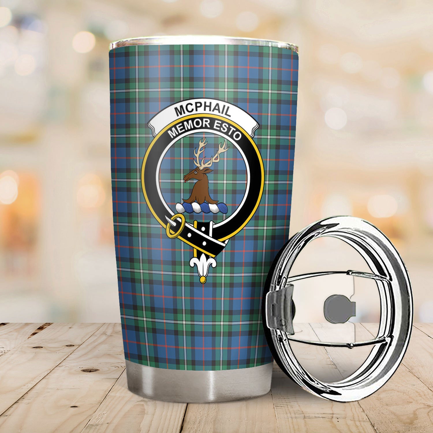 McPhail Hunting Ancient Tartan Crest Tumbler