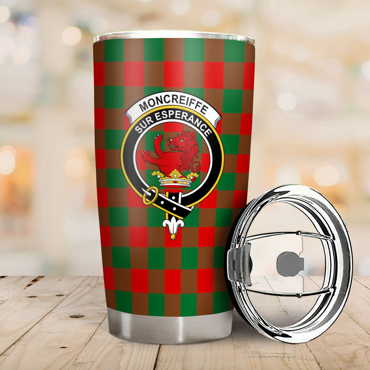 Moncreiffe (or Moncreiff) Tartan Crest Tumbler