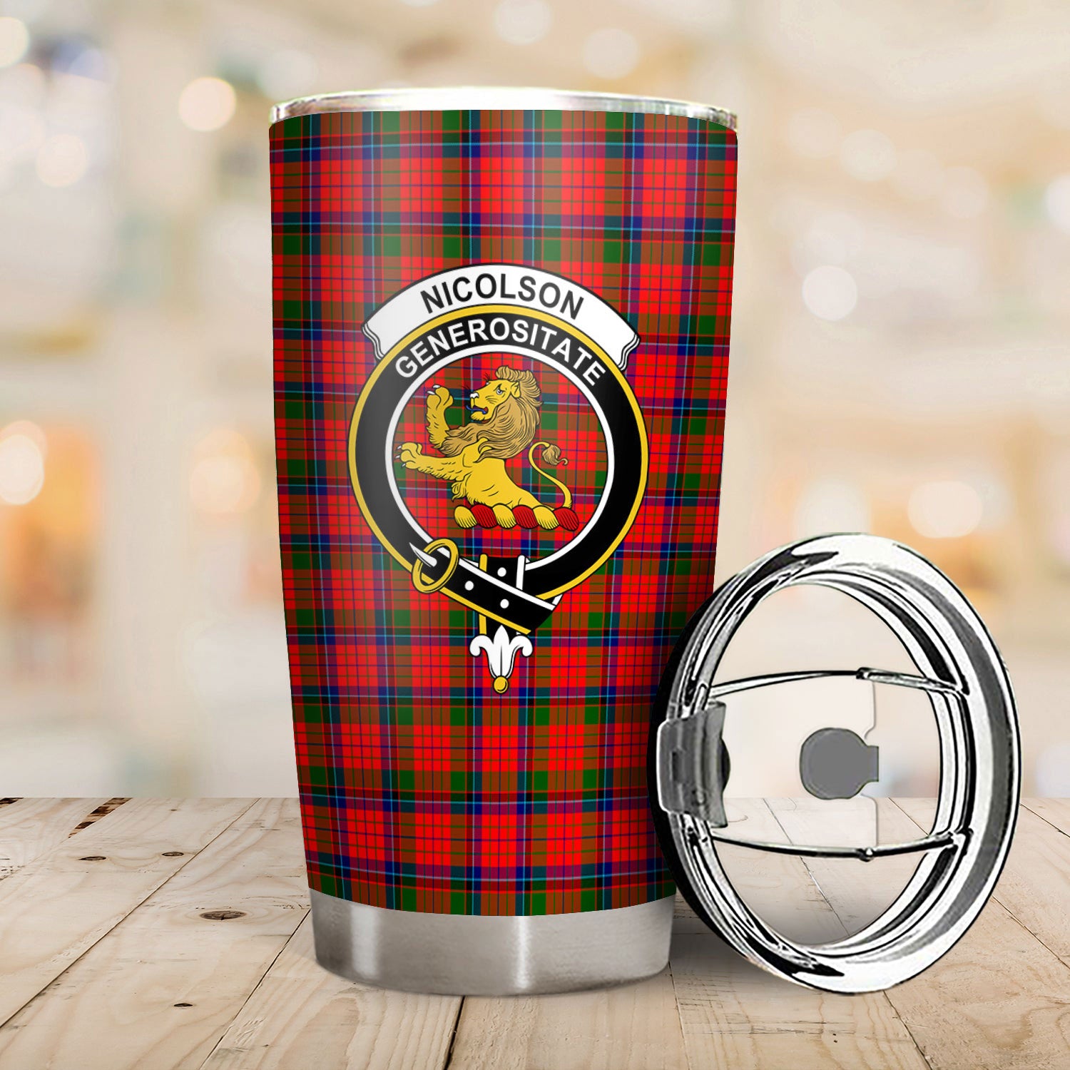 Nicolson Modern Tartan Crest Tumbler