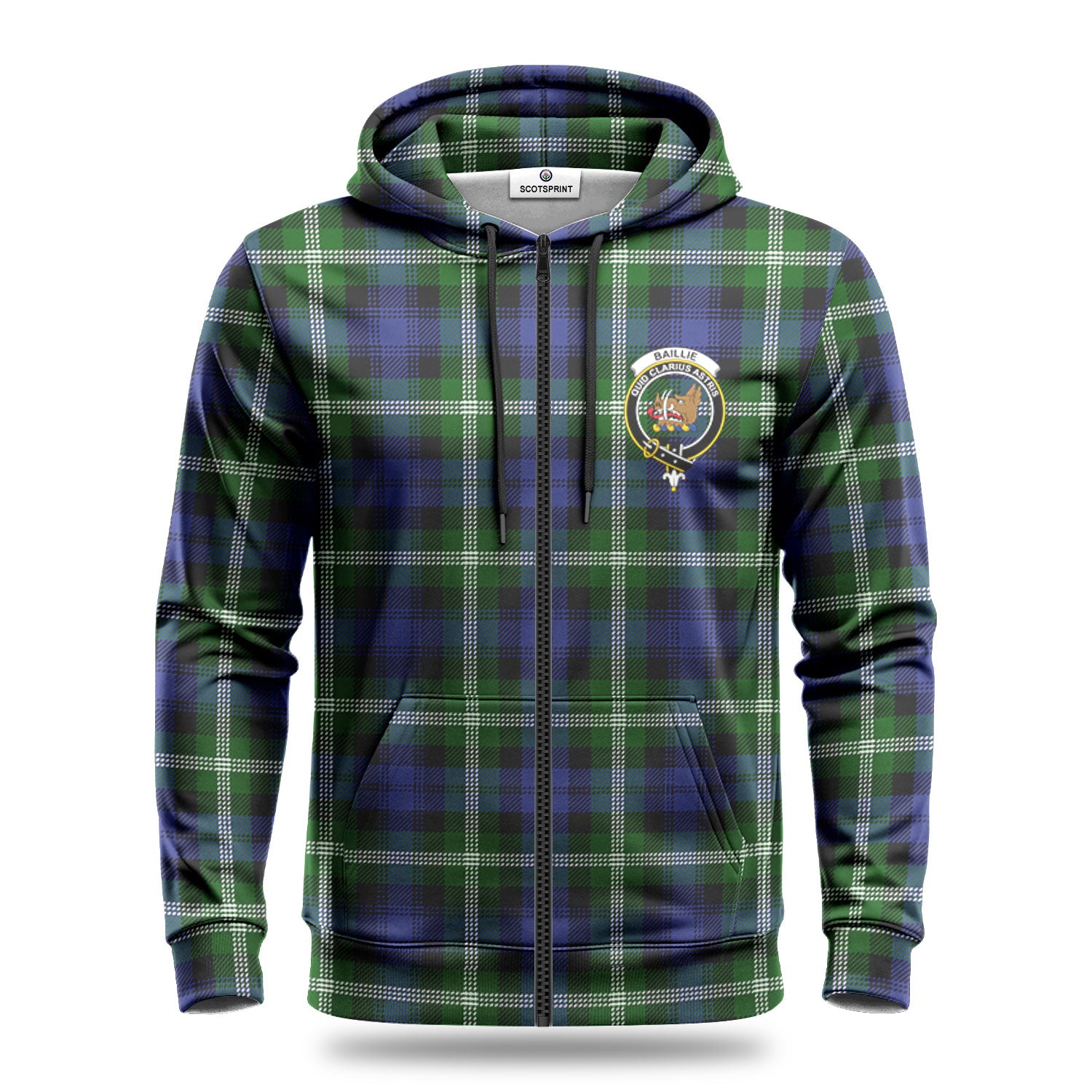 Baillie Modern Tartan Crest Hoodie