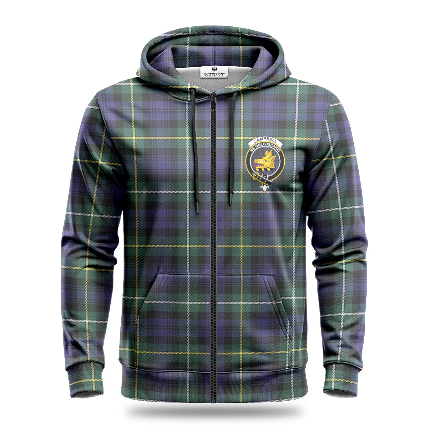 Campbell Argyll Modern Tartan Crest Hoodie