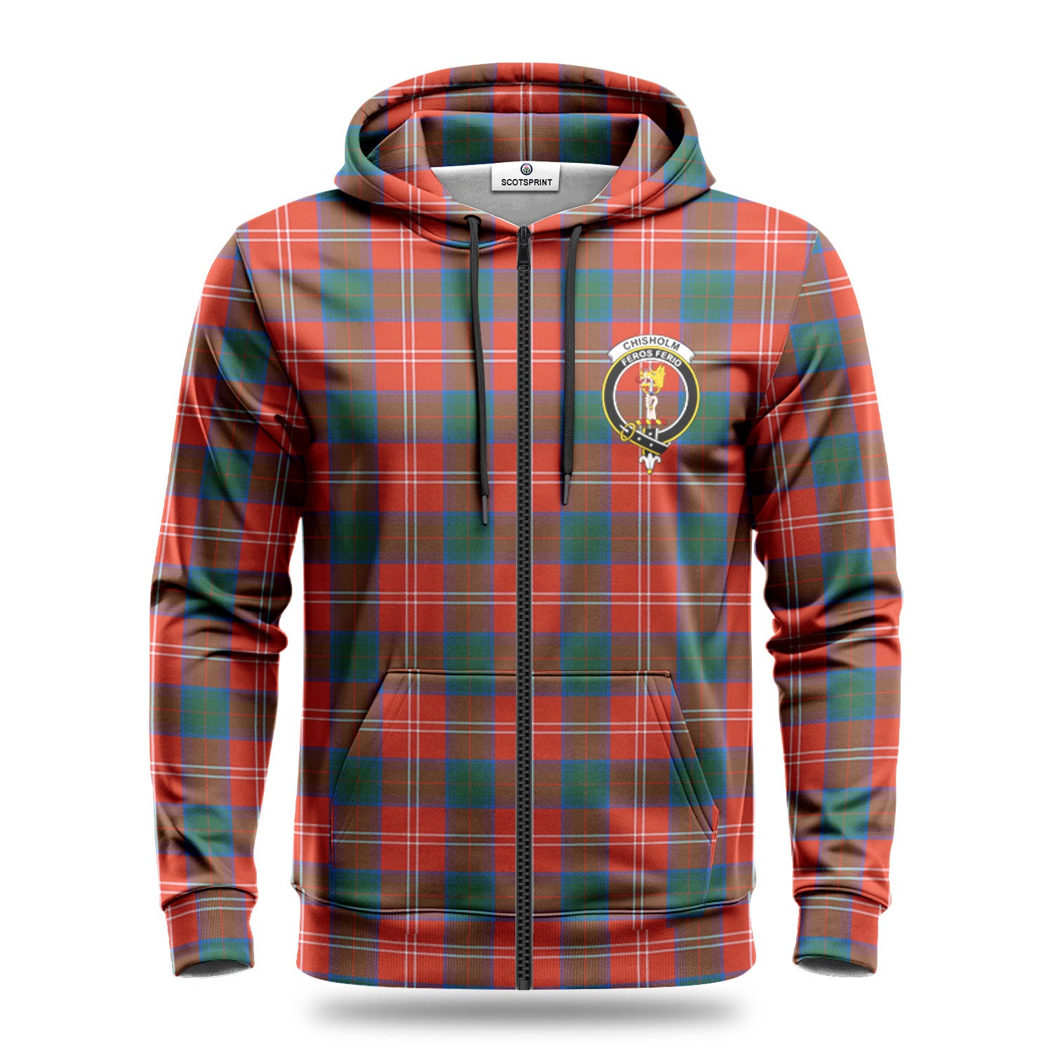 Chisholm Ancient Tartan Crest Hoodie