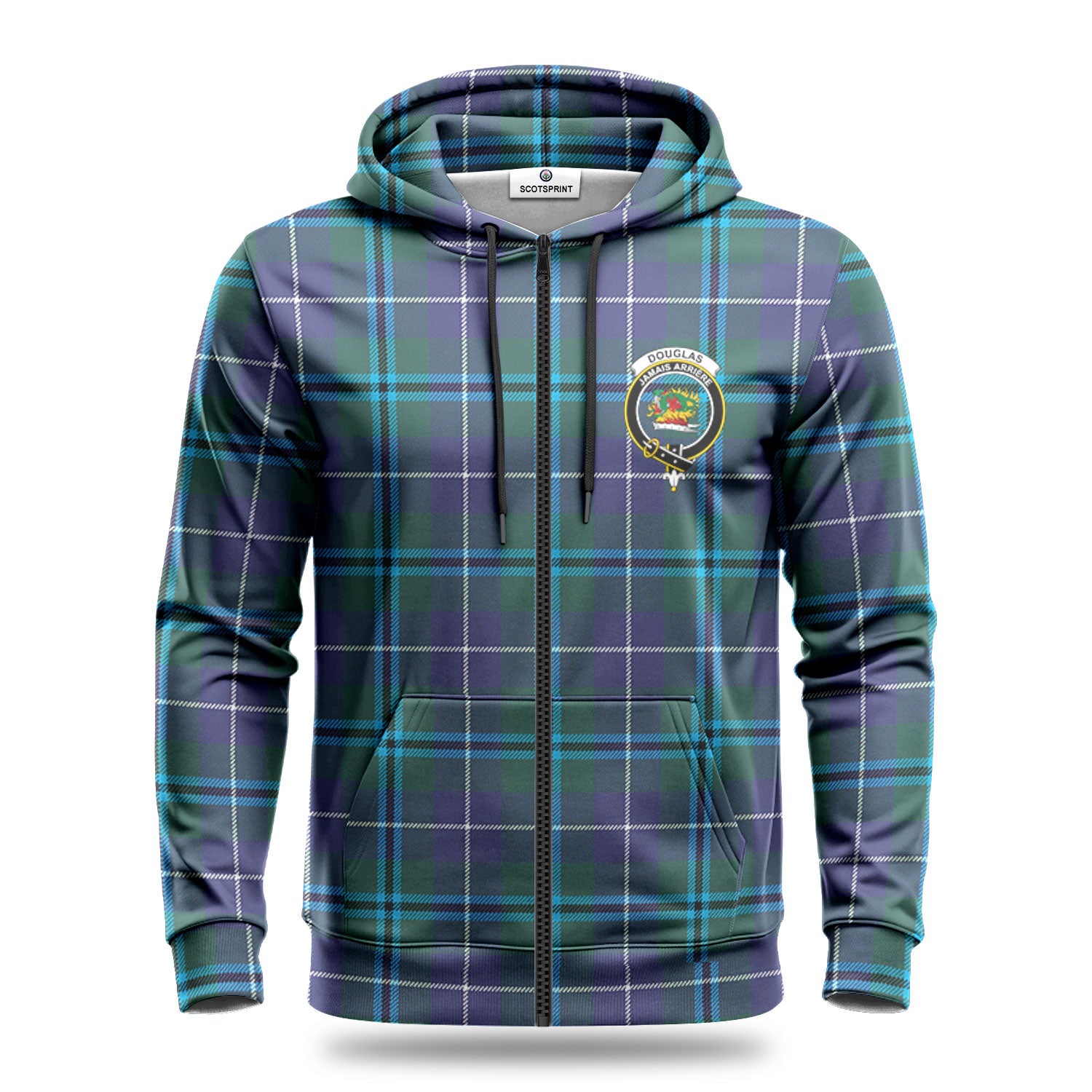 Douglas Modern Tartan Crest Hoodie