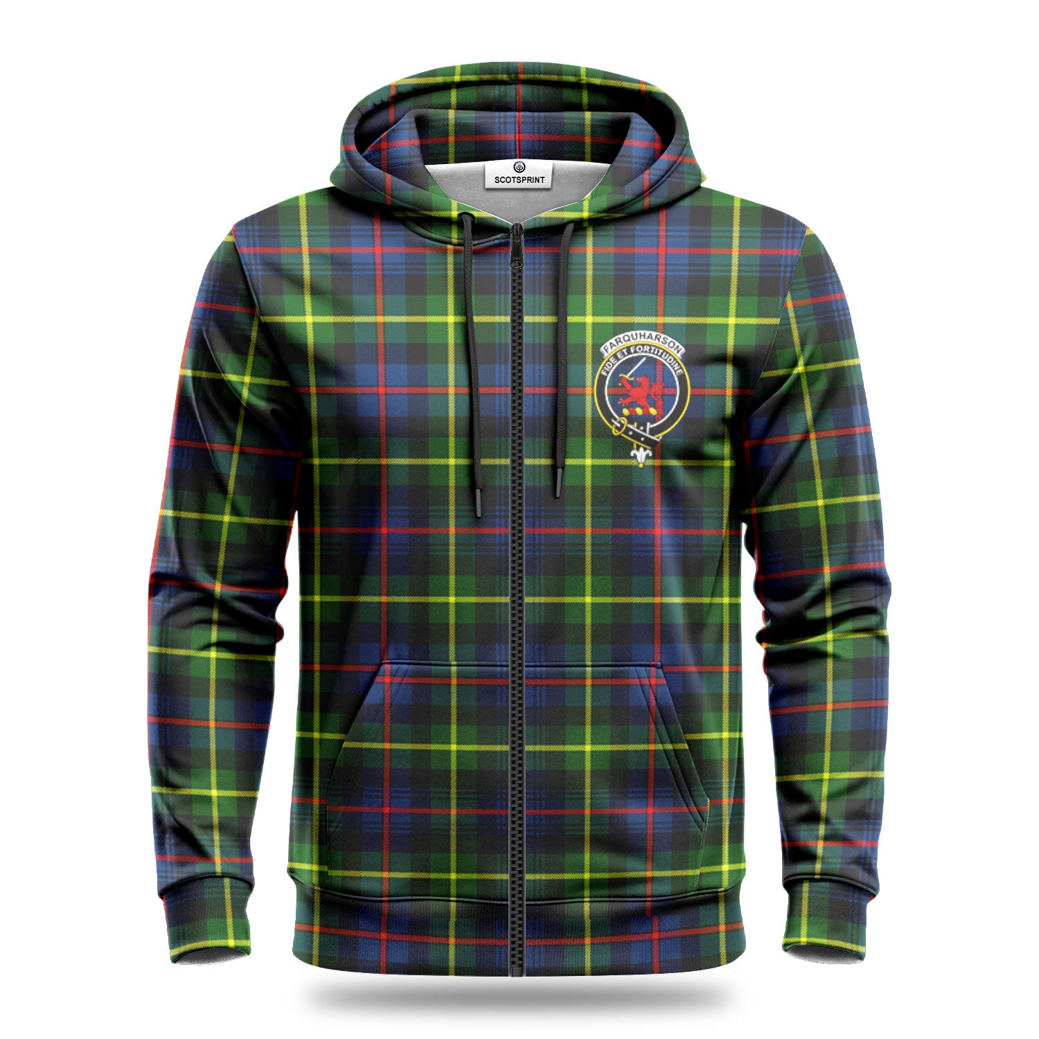 Farquharson Modern Tartan Crest Hoodie