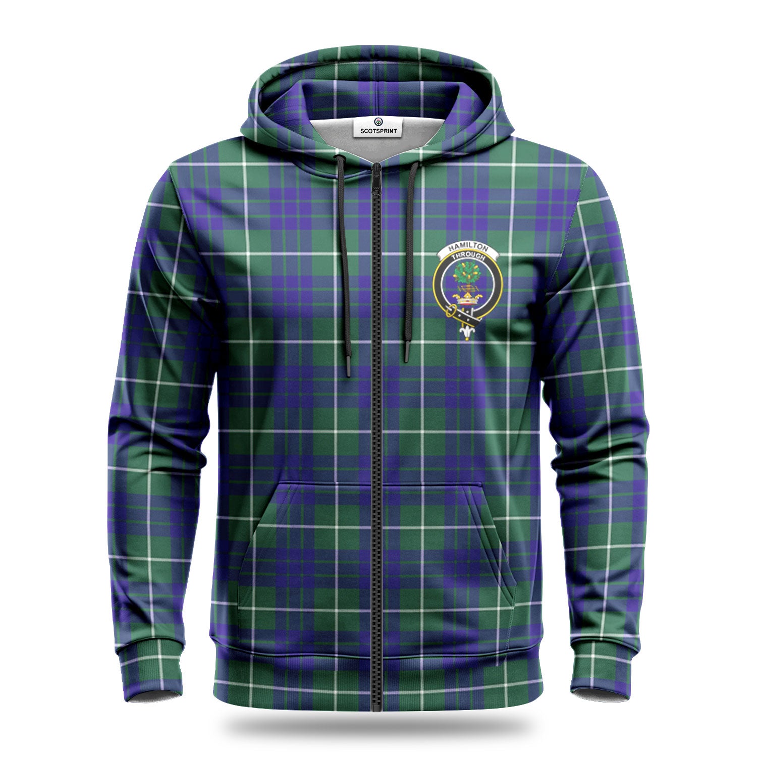 Hamilton Hunting Modern Tartan Crest Hoodie