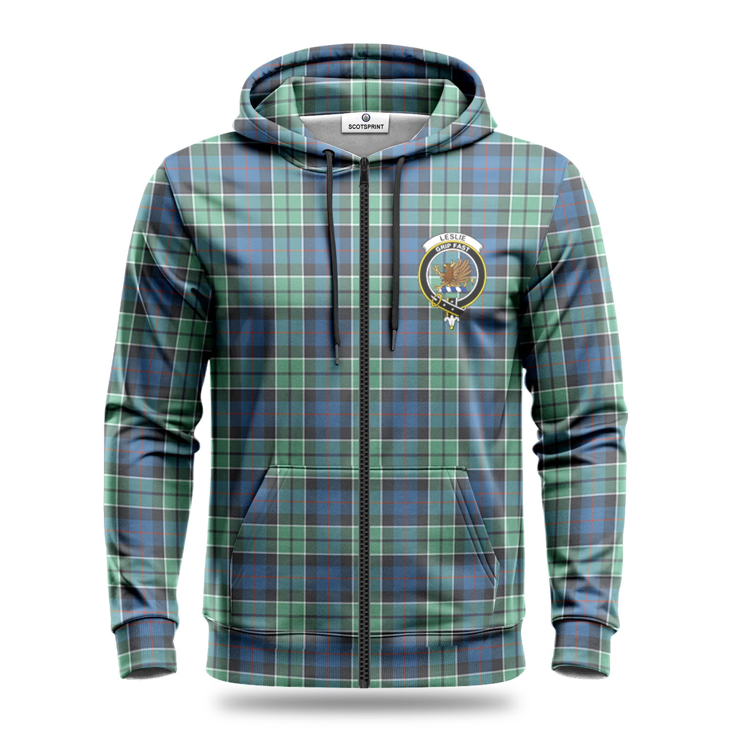 Leslie Hunting Ancient Tartan Crest Hoodie