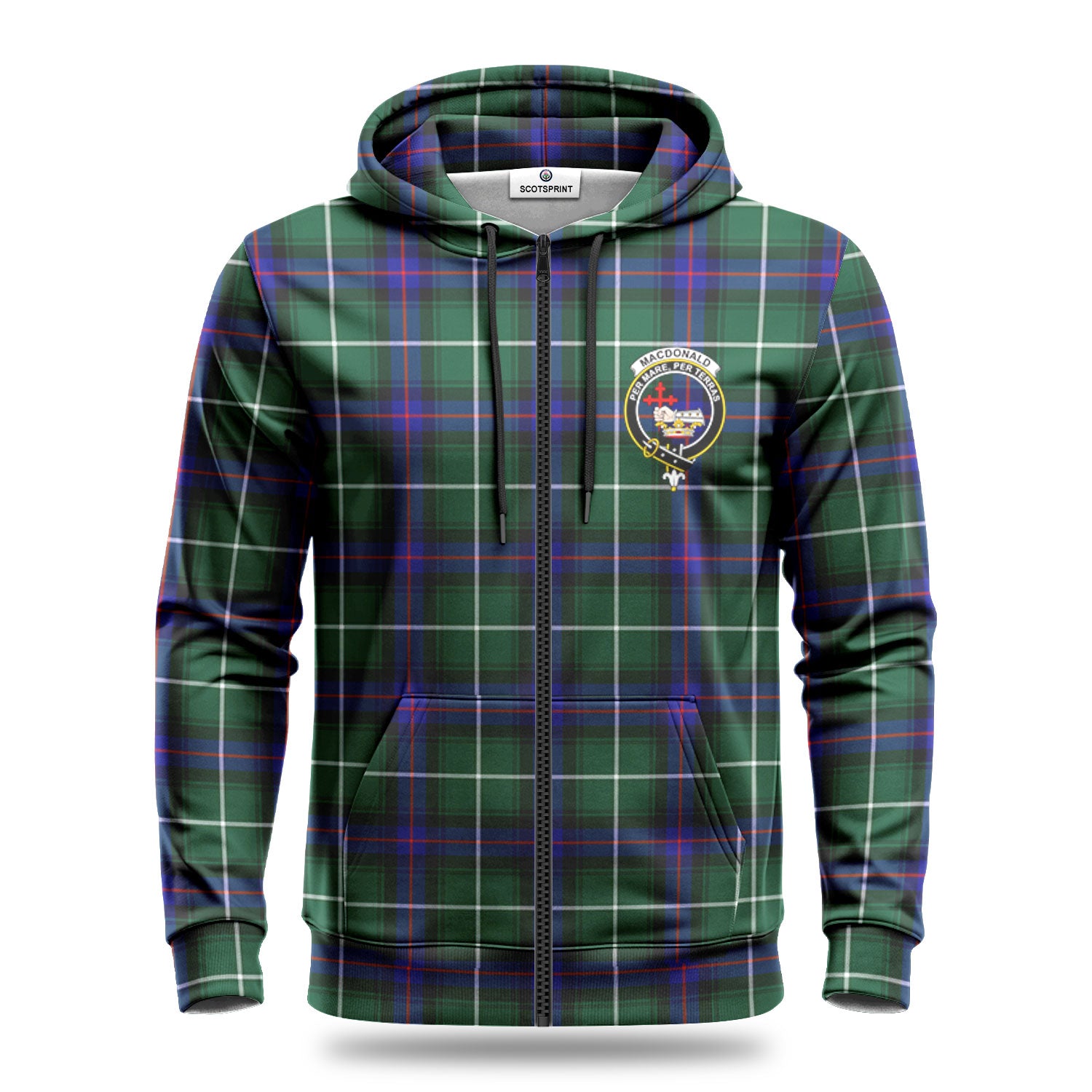 MacDonald of the Isles Hunting Modern Tartan Crest Hoodie