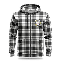 MacFarlane Black _ White Tartan Crest Hoodie