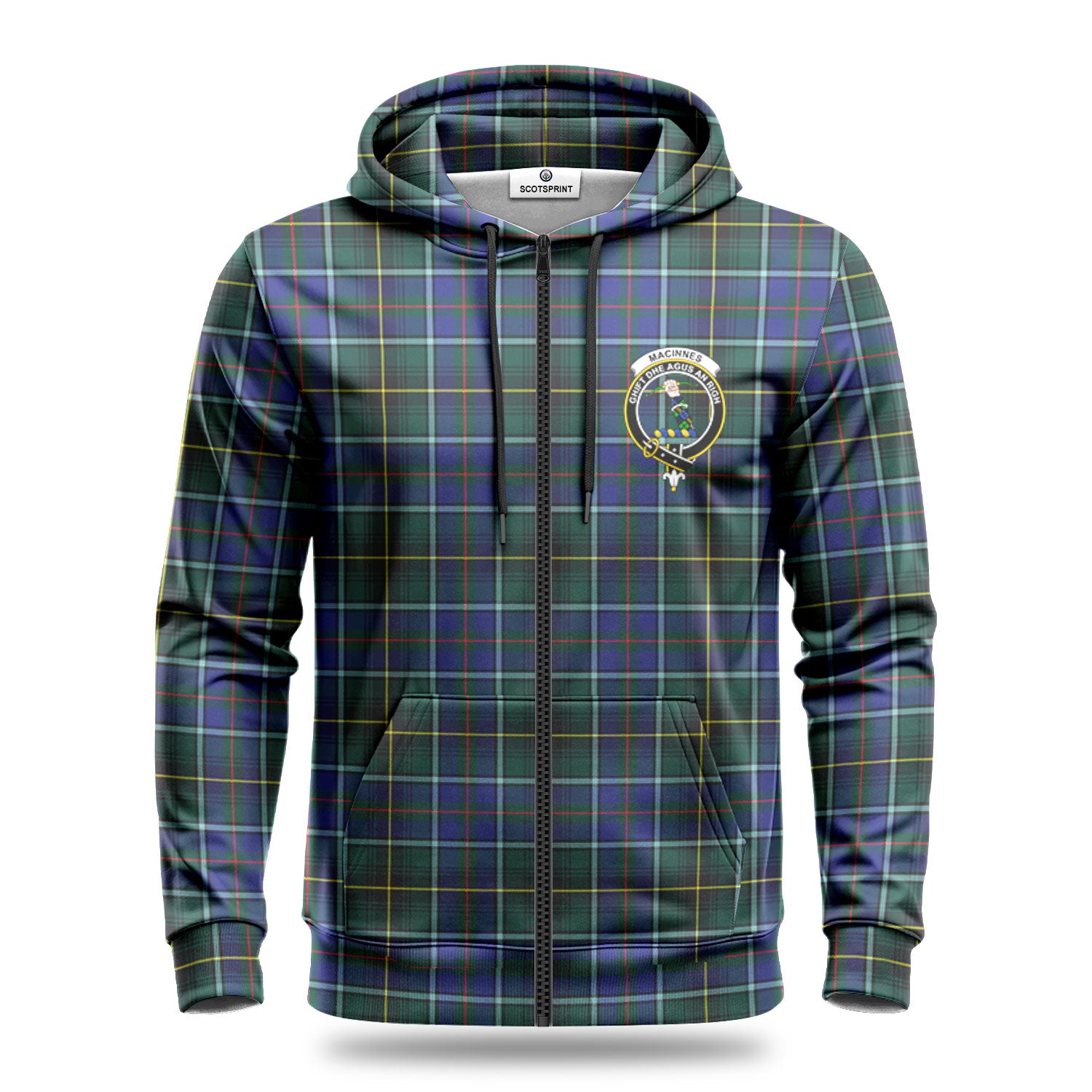 MacInnes Modern Tartan Crest Hoodie