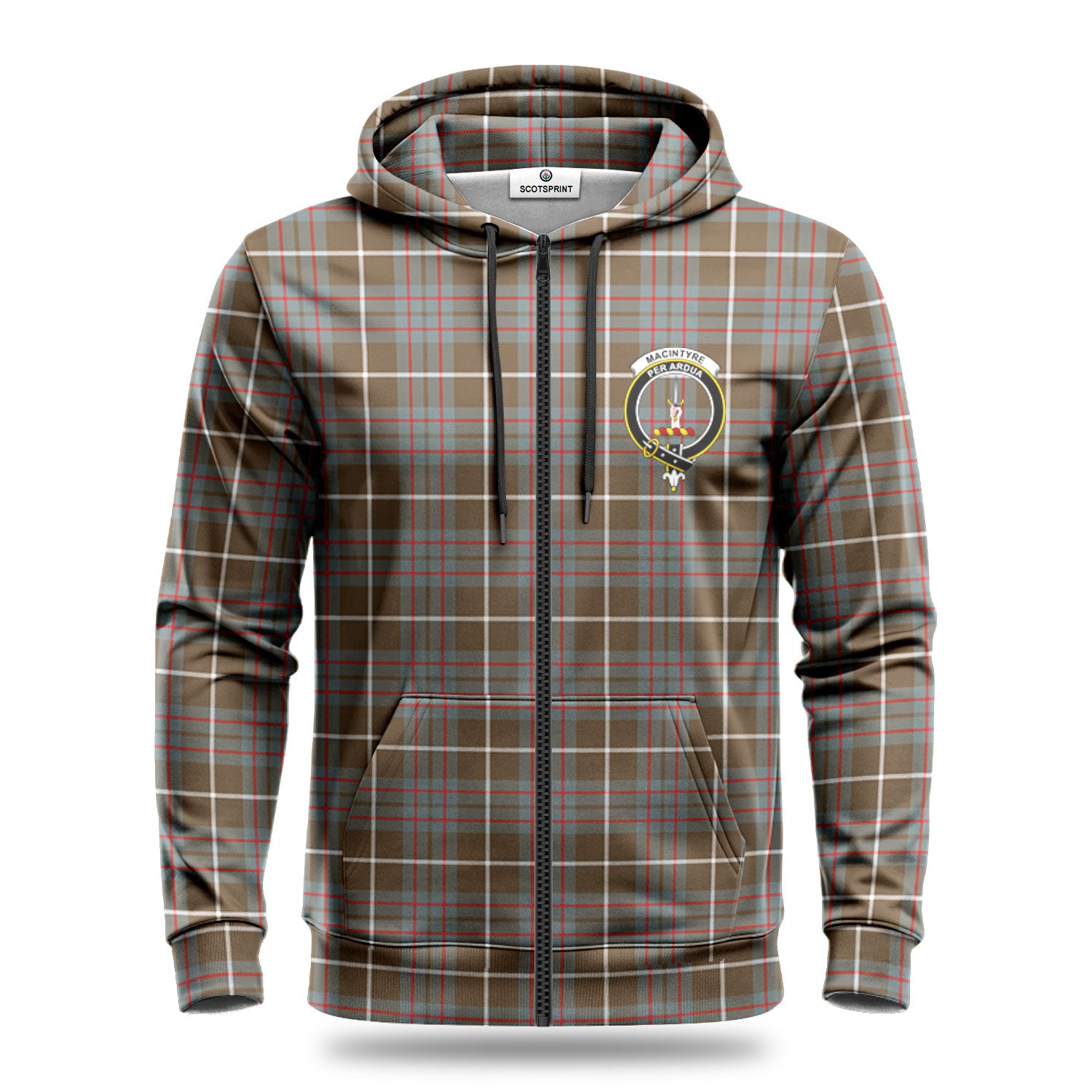 MacIntyre Hunting Weathered Tartan Crest Hoodie