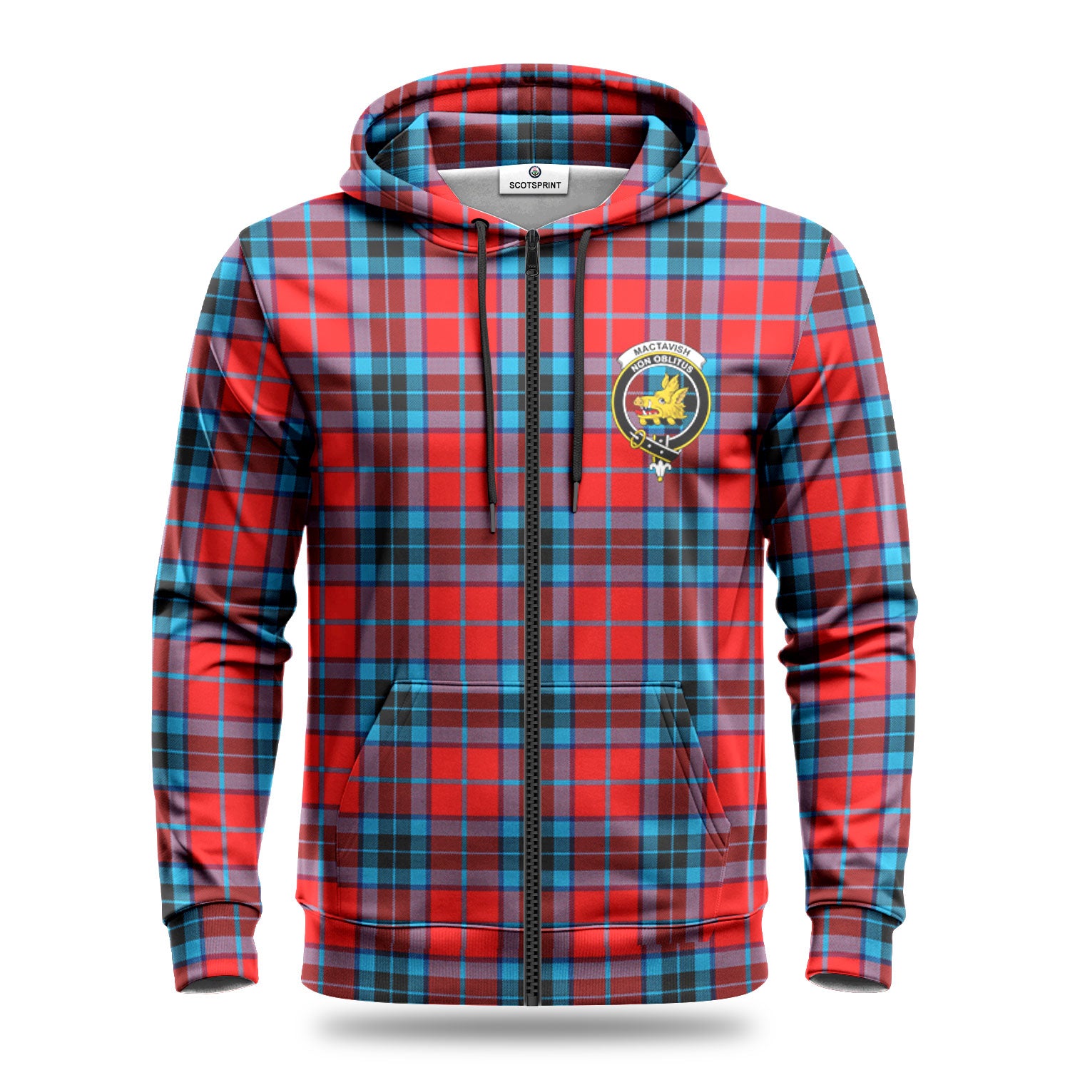 MacTavish Modern Tartan Crest Hoodie