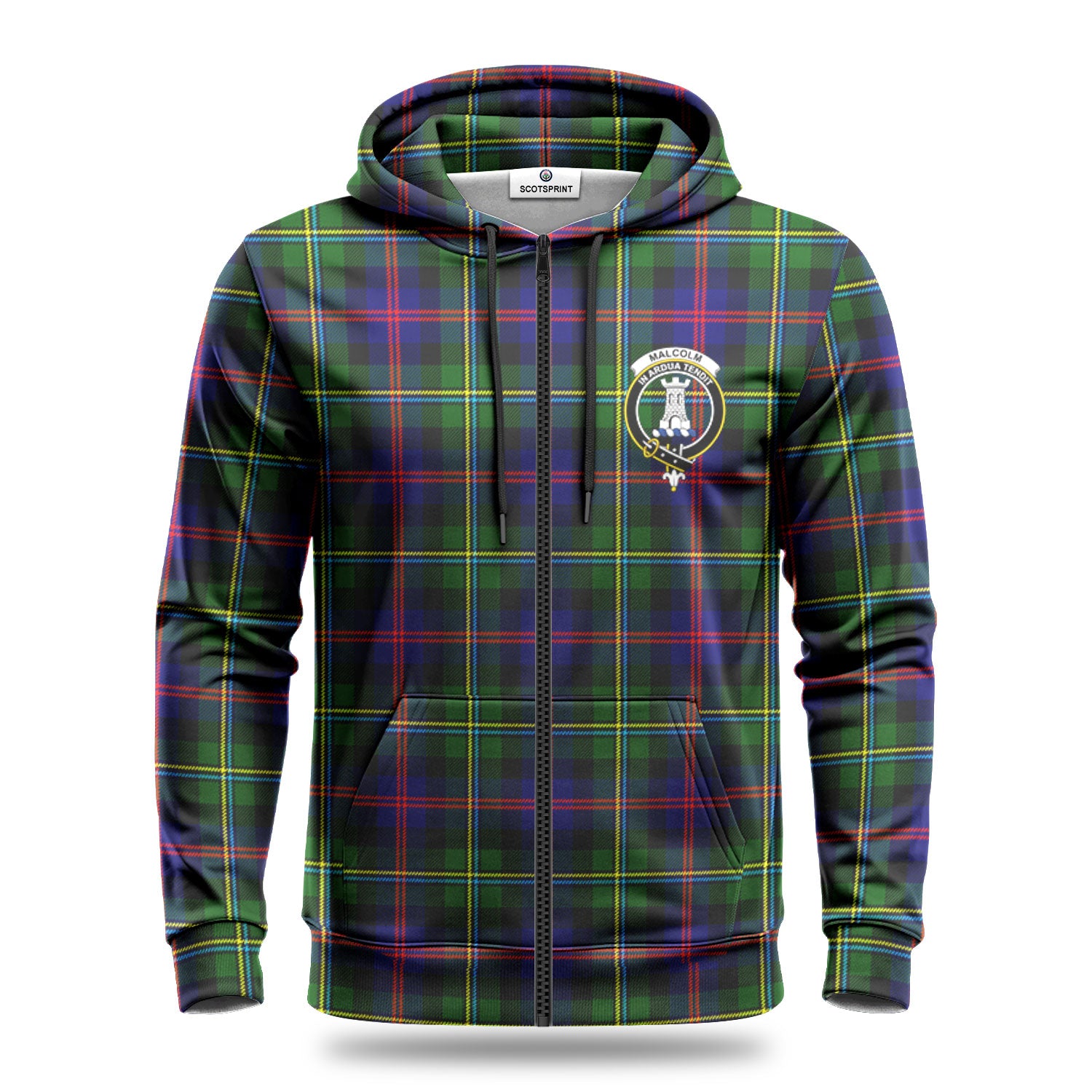 Malcolm (or MacCallum) Tartan Crest Hoodie