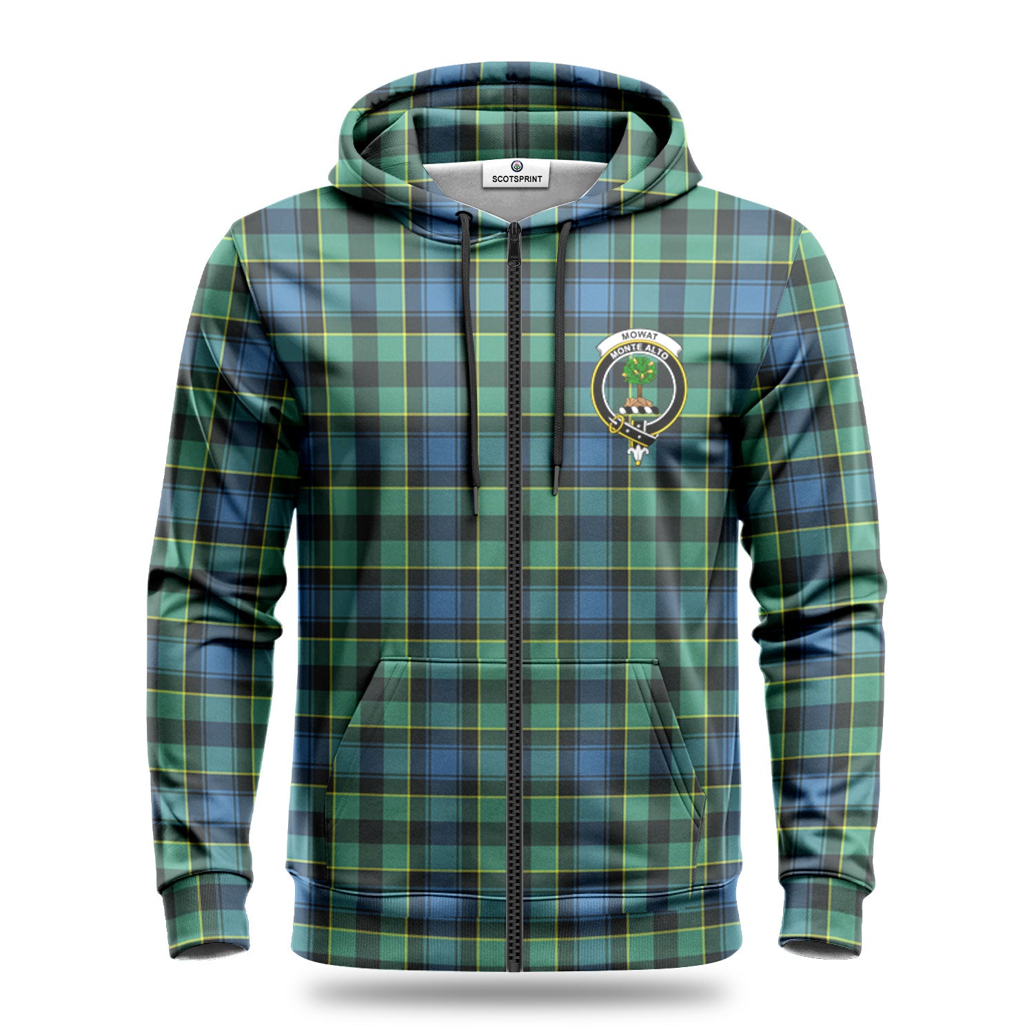 Mowat Ancient Tartan Crest Hoodie