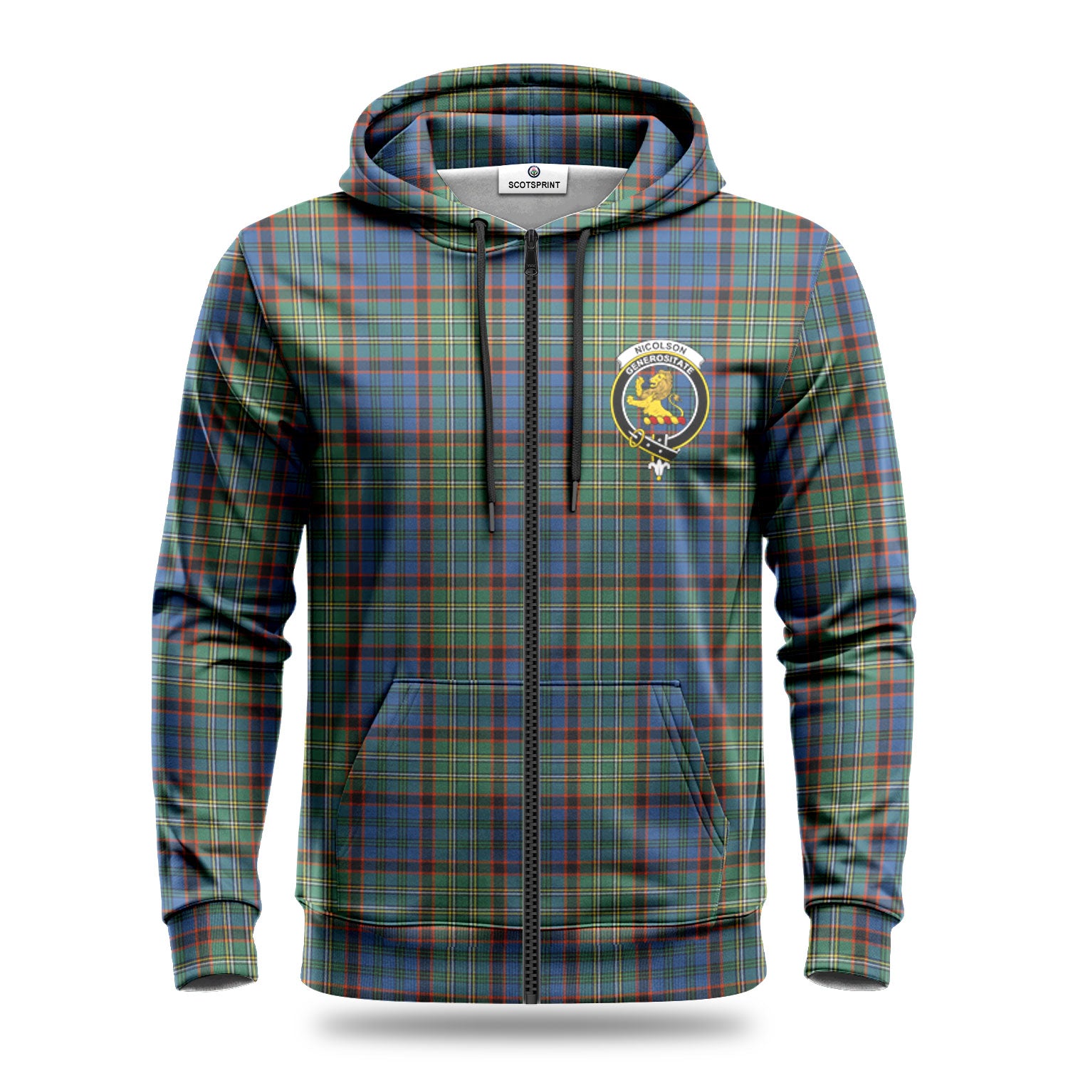 Nicolson Hunting Ancient Tartan Crest Hoodie