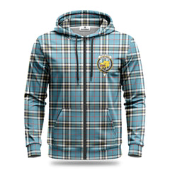 Thompson Blue Tartan Crest Hoodie