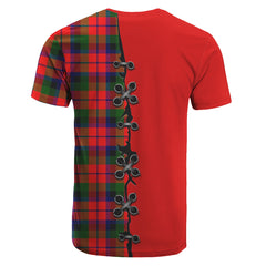 McNaughton Modern Tartan T-shirt - Lion Rampant And Celtic Thistle Style