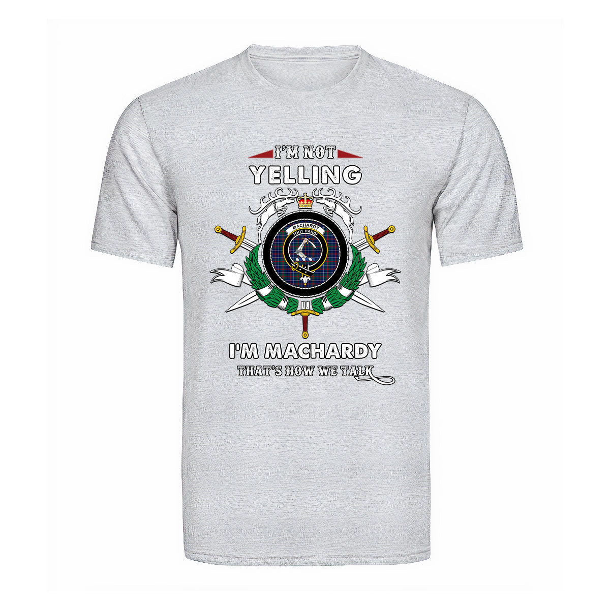 MacHardy Modern Tartan Crest T-shirt - I'm not yelling style