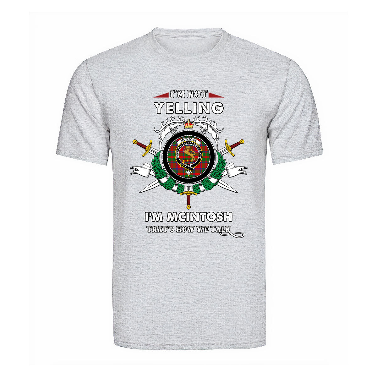 McIntosh Tartan Crest T-shirt - I'm not yelling style