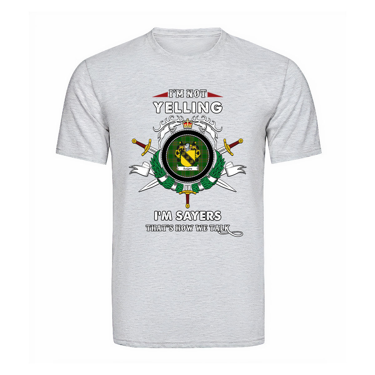 Sayers Tartan Crest T-shirt - I'm not yelling style