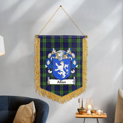 Allan Tartan Coat of Arms Wall Hanging Banner