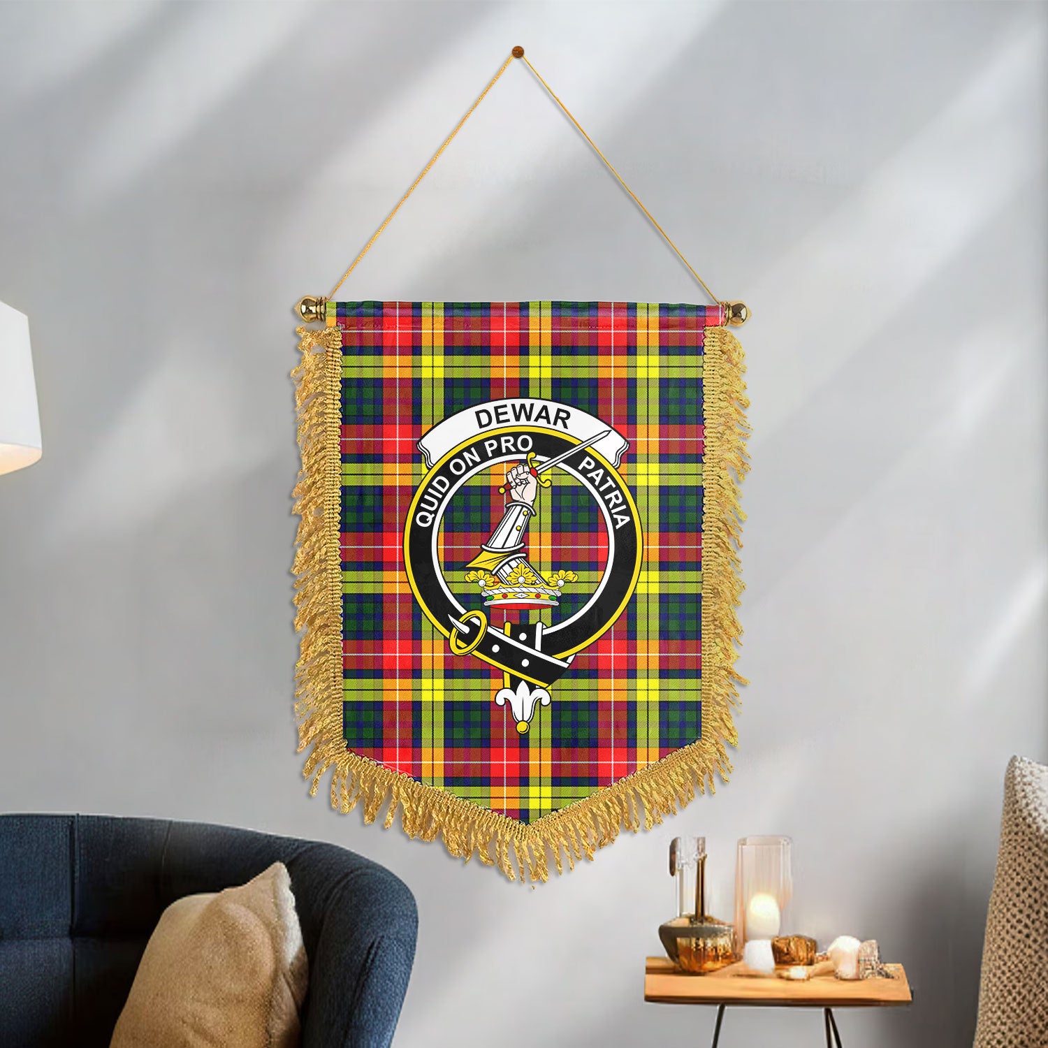 Dewar Tartan Crest Wall Hanging Banner