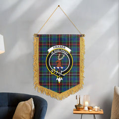 Fraser (of Lovat) Hunting Ancient Tartan Crest Wall Hanging Banner