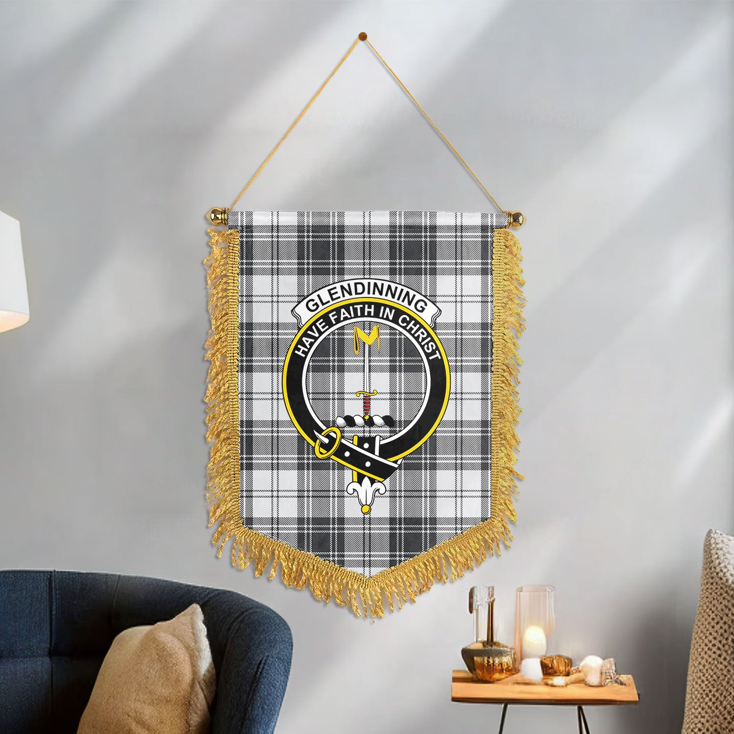 Glendinning Tartan Crest Wall Hanging Banner