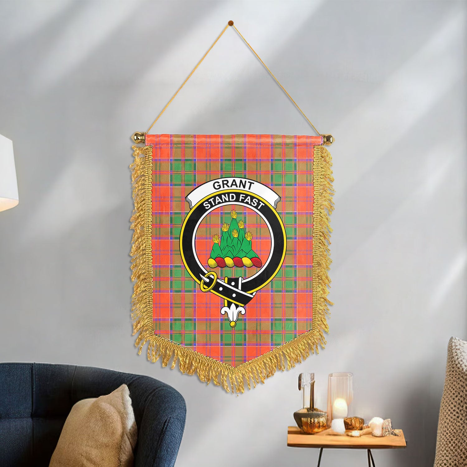 Grant Ancient Tartan Crest Wall Hanging Banner