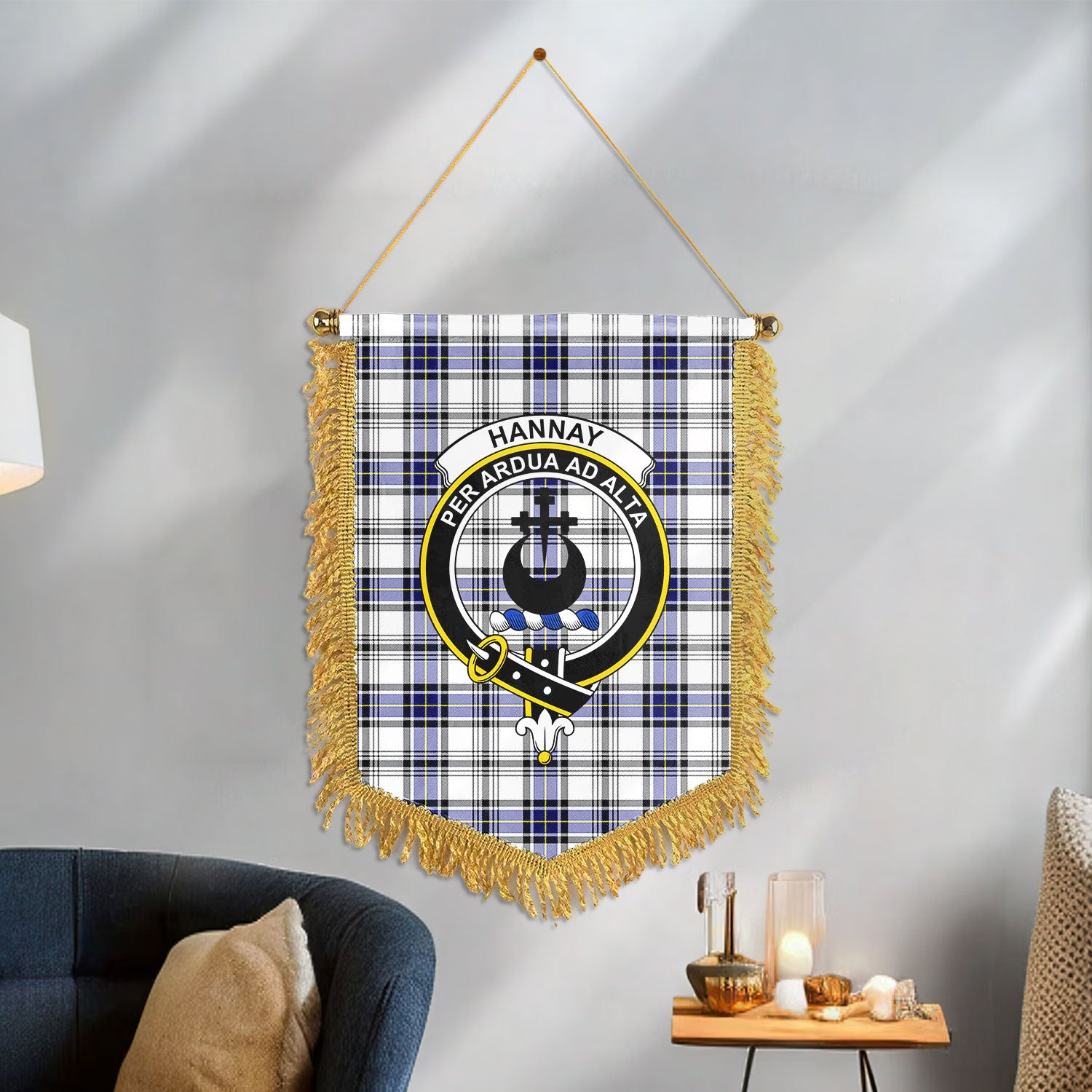 Hannay Modern Tartan Crest Wall Hanging Banner