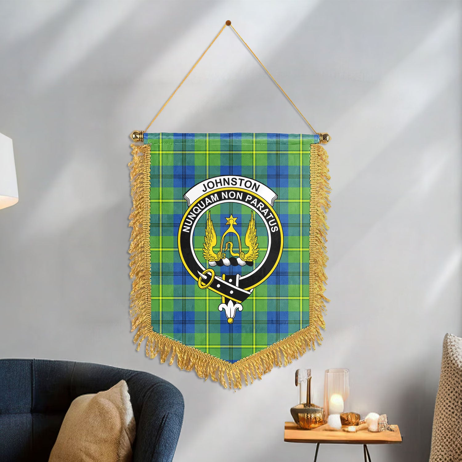 Johnston Ancient Tartan Crest Wall Hanging Banner