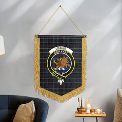 Leslie Hunting Modern Tartan Crest Wall Hanging Banner