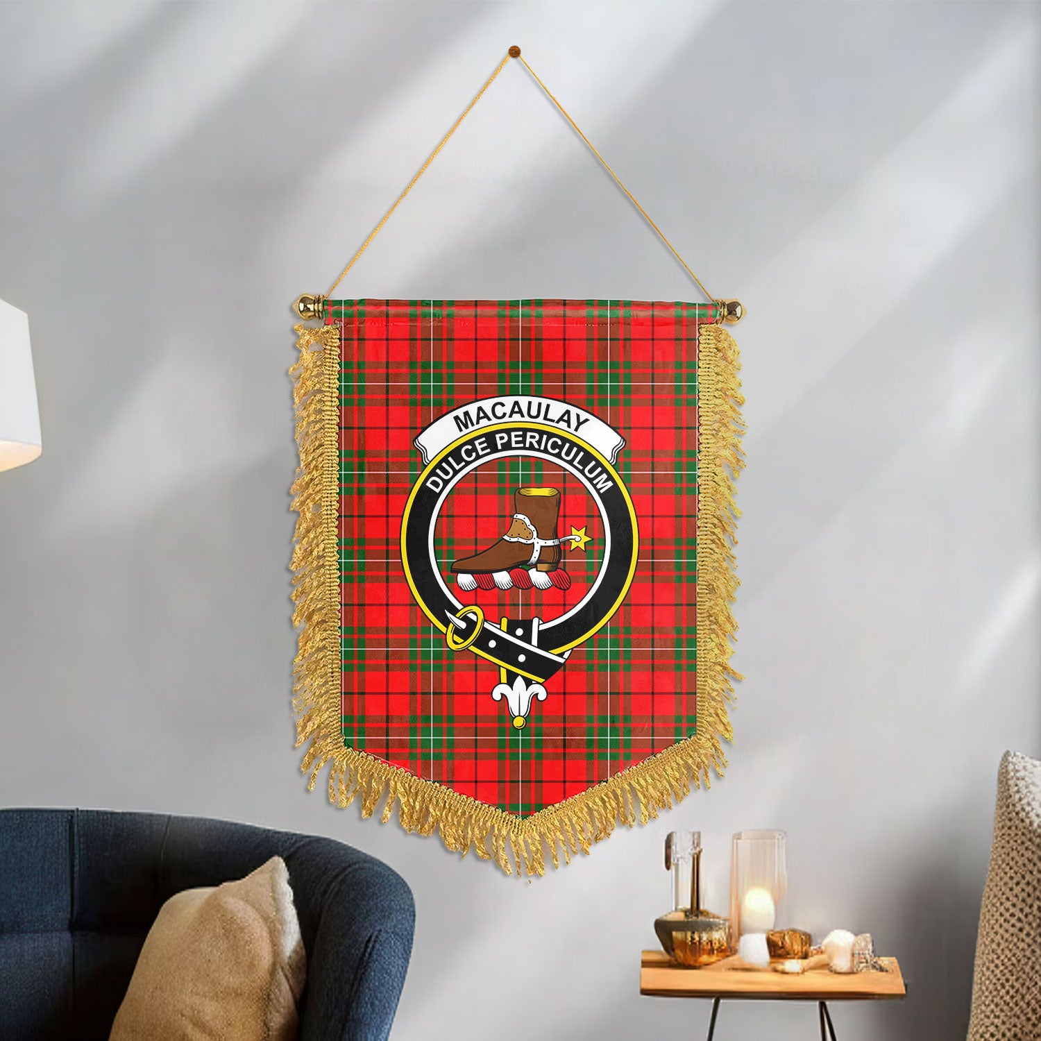 MacAulay Modern Tartan Crest Wall Hanging Banner