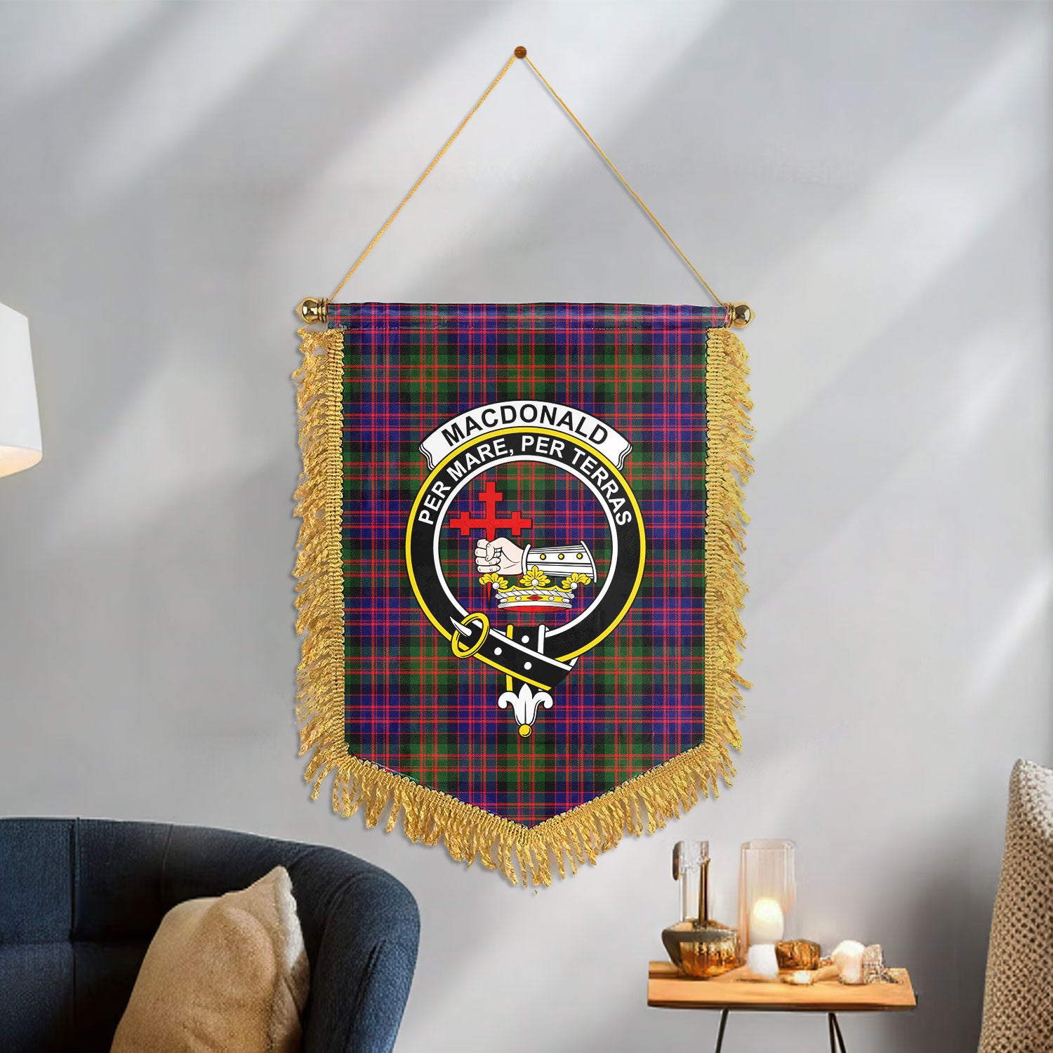 MacDonald Modern Tartan Crest Wall Hanging Banner