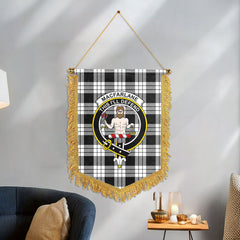 MacFarlane Black - White Tartan Crest Wall Hanging Banner