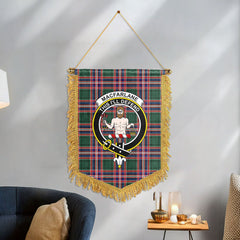 MacFarlane Hunting Modern Tartan Crest Wall Hanging Banner