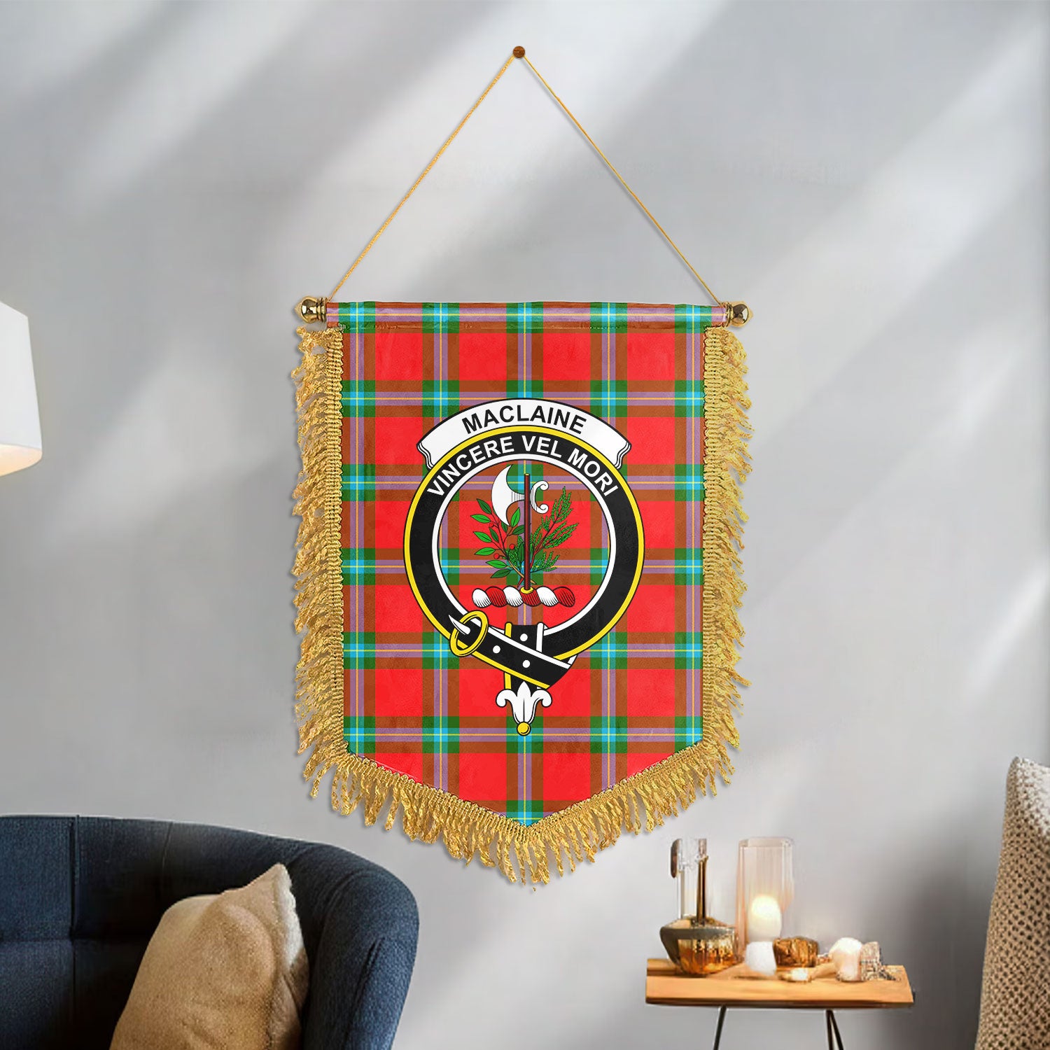 MacLaine of Loch Buie Tartan Crest Wall Hanging Banner