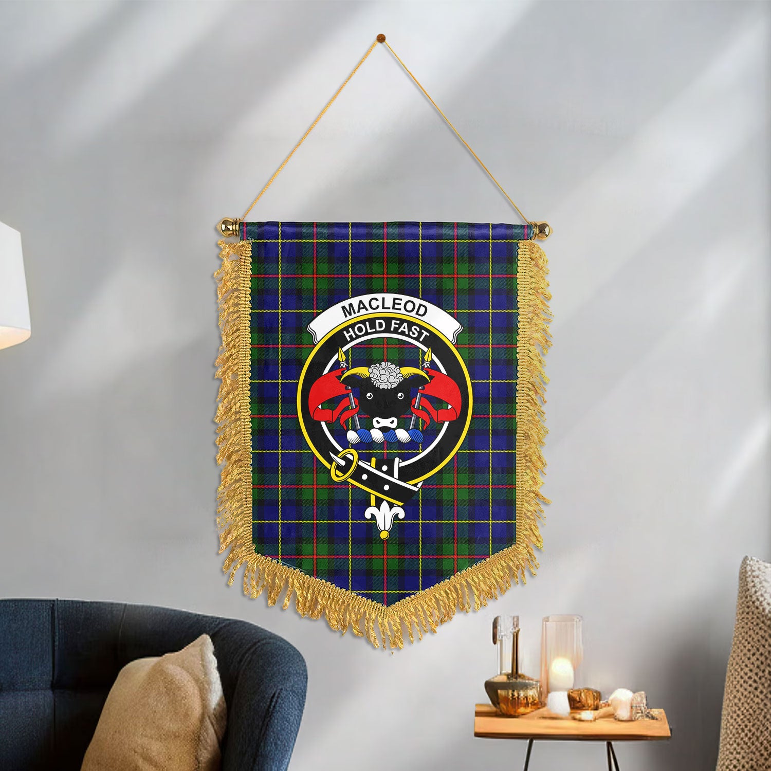 MacLeod of Harris Modern Tartan Crest Wall Hanging Banner