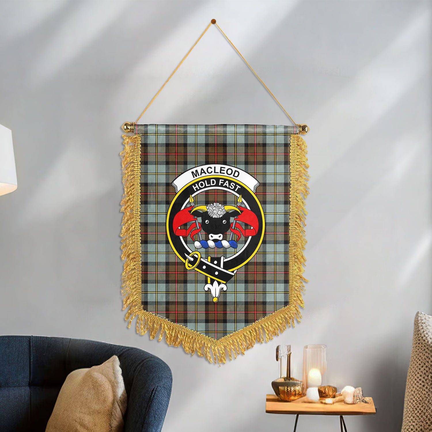 MacLeod of Harris Weathered Tartan Crest Wall Hanging Banner