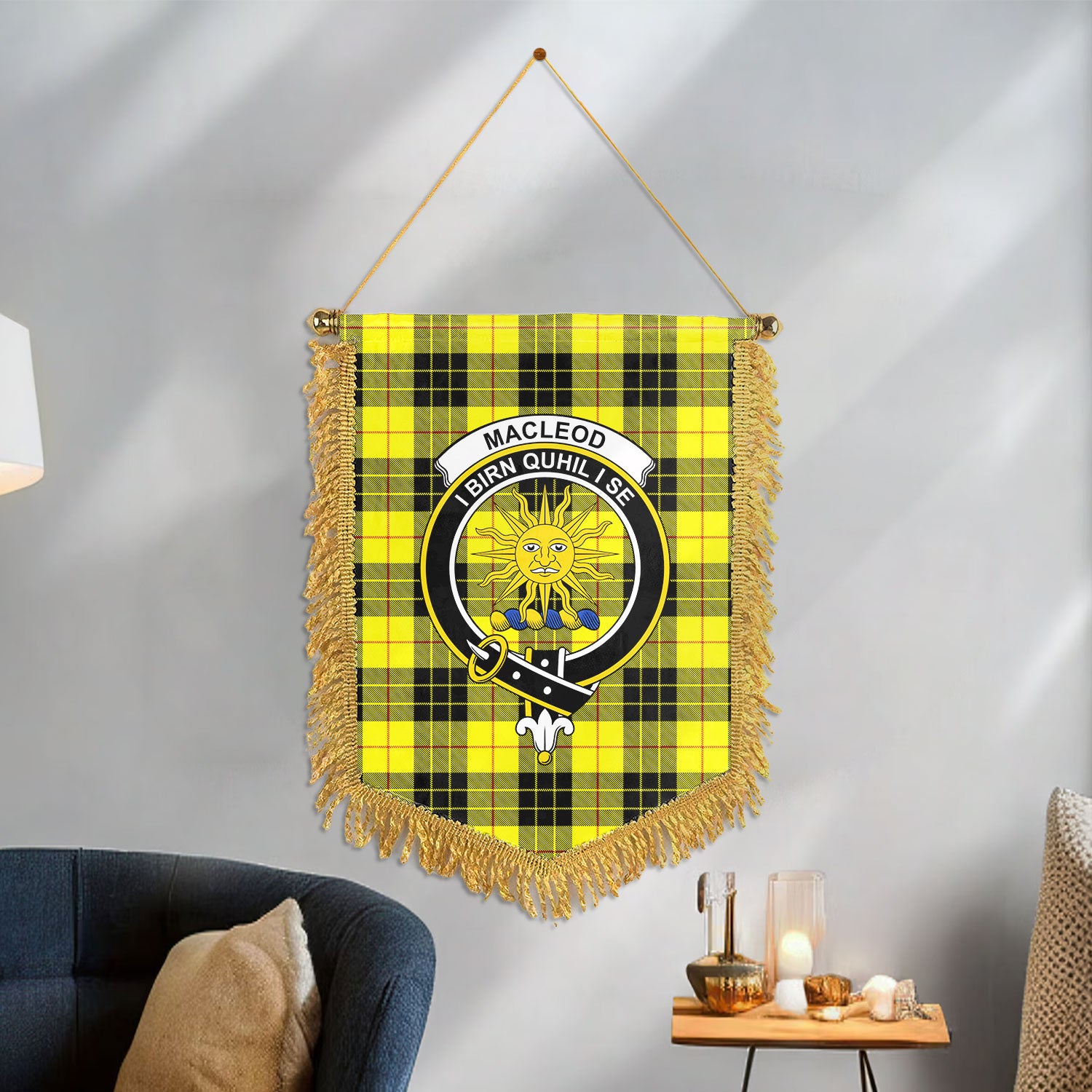 MacLeod of Lewis Modern Tartan Crest Wall Hanging Banner