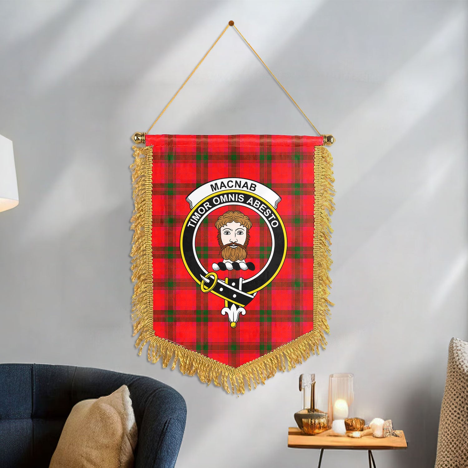 MacNab Modern Tartan Crest Wall Hanging Banner