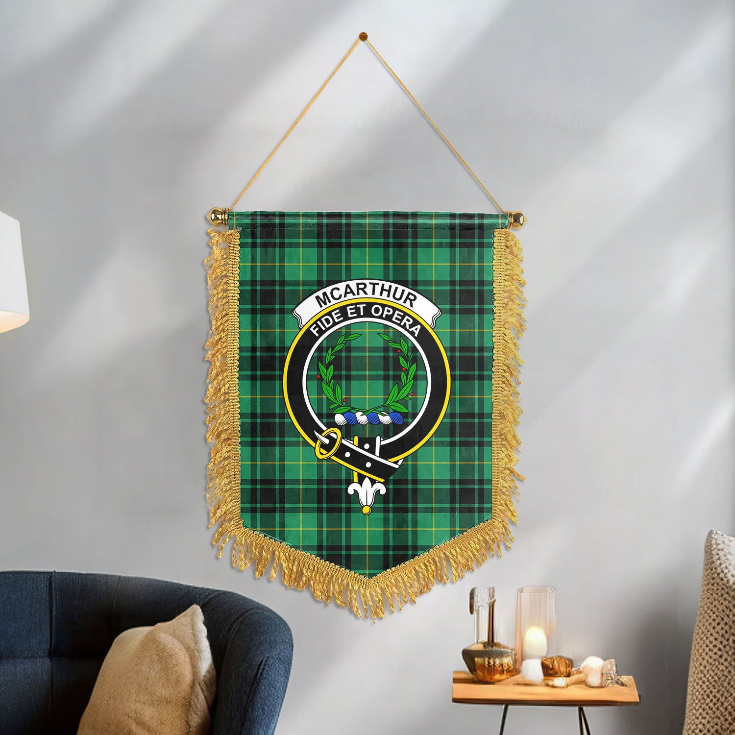 McArthur Ancient Tartan Crest Wall Hanging Banner